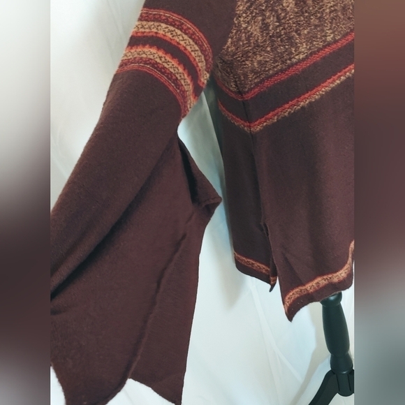 NWT Ethyl Womens Soft Knit Lightweight Brown Slit Kimono Sleeve Sweater sz Sm. - Picture 3 of 6